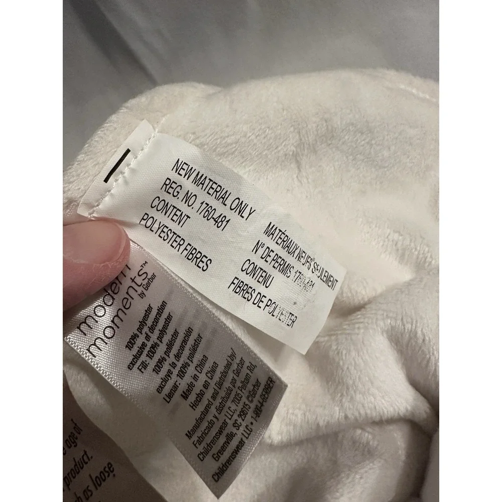 GERBER Modern Moments Baby Plush Gray Bunny‎ Lovey Floral Security Blanket